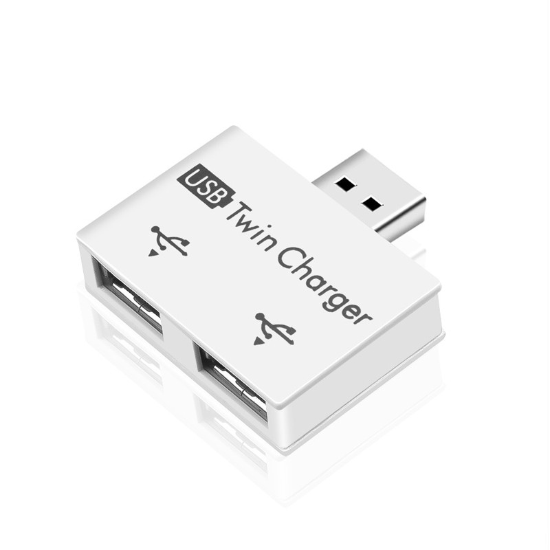 USB2.0 skirstytuvas, 1 kištukas ir 2 prievadas, USB šakotuvo adapterio keitiklis, skirtas telefono nešiojamojo kompiuterio periferiniams įrenginiams Kompiuterio įkrovimo priedai