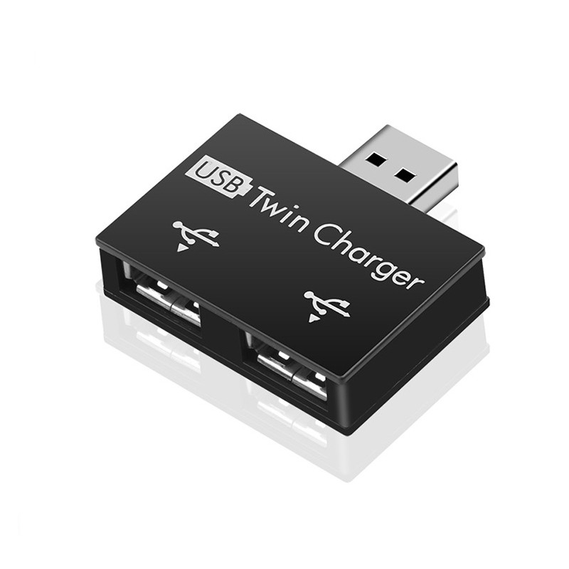 USB2.0 skirstytuvas, 1 kištukas ir 2 prievadas, USB šakotuvo adapterio keitiklis, skirtas telefono nešiojamojo kompiuterio periferiniams įrenginiams Kompiuterio įkrovimo priedai