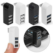 Universalus mini pasukamas 3 prievadų USB 3.0 šakotuvas didelės spartos duomenų perdavimo skirstytuvo dėžutės adapteris USB plėstuvas, skirtas asmeniniam nešiojamajam kompiuteriui MacBook Pro