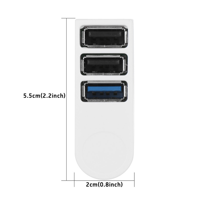 Universalus mini pasukamas 3 prievadų USB 3.0 šakotuvas didelės spartos duomenų perdavimo skirstytuvo dėžutės adapteris USB plėstuvas, skirtas asmeniniam nešiojamajam kompiuteriui MacBook Pro