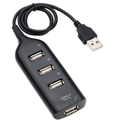 Didelės spartos USB šakotuvas 4 prievadas USB 2.0 su kabeliu Mini USB skirstytuvo šakotuvas Naudokite maitinimo adapterio kelis lizdus nešiojamam kompiuteriui nešiojamam kompiuteriui