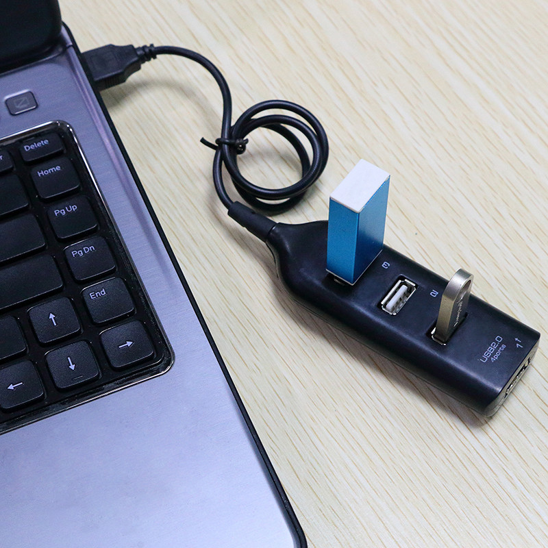 Didelės spartos USB šakotuvas 4 prievadas USB 2.0 su kabeliu Mini USB skirstytuvo šakotuvas Naudokite maitinimo adapterio kelis lizdus nešiojamam kompiuteriui nešiojamam kompiuteriui