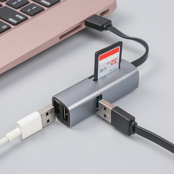 USB C HUB Type-C Dock Station 3 Θύρα 5 Θύρα USB 3.0 Splitter Expander OTG Adapter για κινητό τηλέφωνο Laptop Car Car κράμα αλουμινίου