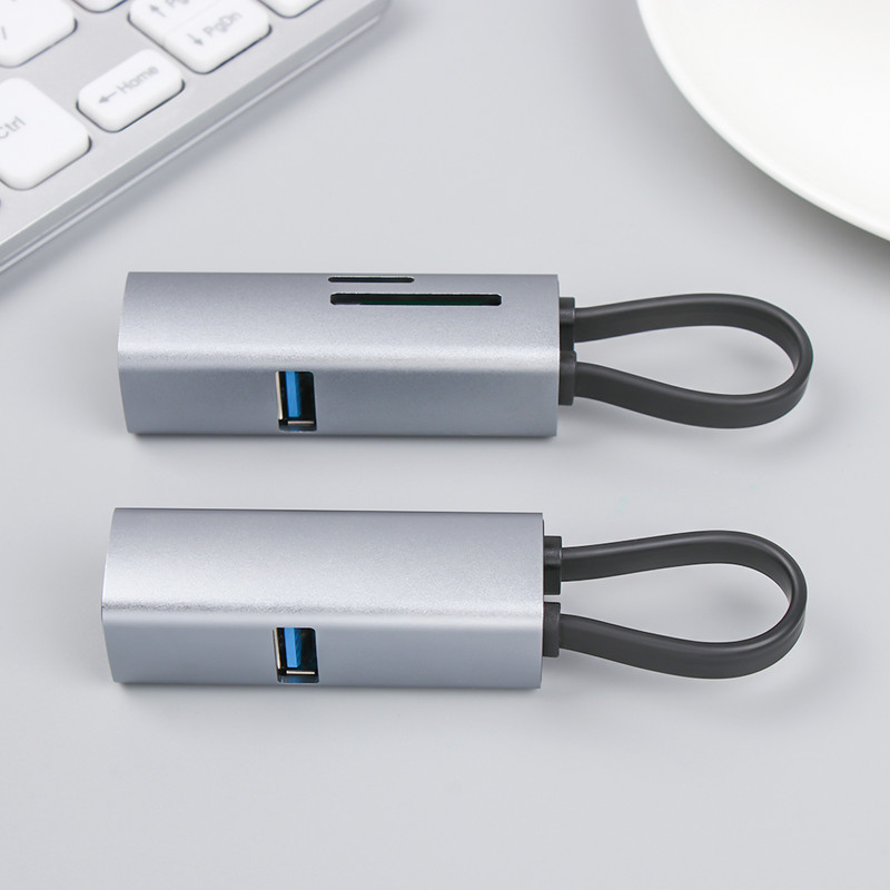 USB C HUB Type-C doko stotis 3 prievadas 5 prievadas USB 3.0 skirstytuvo plėtiklio OTG adapteris, skirtas mobiliajam telefonui nešiojamasis kompiuteris, automobilis, aliuminio lydinys