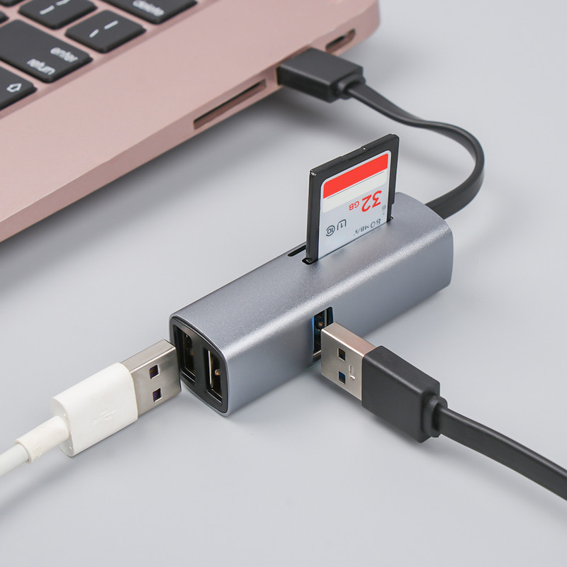 USB C HUB Type-C doko stotis 3 prievadas 5 prievadas USB 3.0 skirstytuvo plėtiklio OTG adapteris, skirtas mobiliajam telefonui nešiojamasis kompiuteris, automobilis, aliuminio lydinys