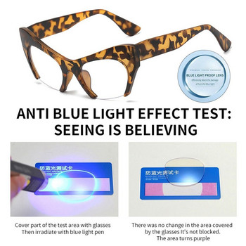 Очила с полурамка против синя светлина Жени Мъже Извънгабаритни оптични очила за защита на очите Ултра леки очила Очила за офис компютър