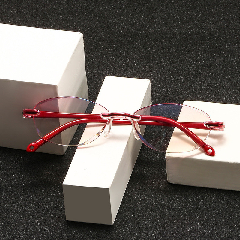 Ultrakönnyű keret nélküli olvasószemüvegek Kék fény elleni sugárzás elleni számítógépes Presbyopia olvasószemüvegek olvasószemüvegek