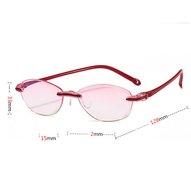 Ultrakönnyű keret nélküli olvasószemüvegek Kék fény elleni sugárzás elleni számítógépes Presbyopia olvasószemüvegek olvasószemüvegek