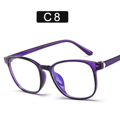 Retro mėlyni šviesūs akiniai vyrams Moterų mada Kompiuterio akinių rėmelis Mėlynas šviesą blokuojantis skaidrus rožinis plastikinis rėmelis