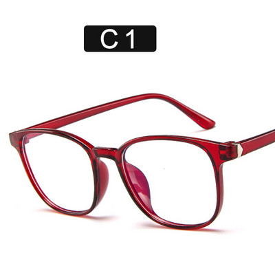 Retro mėlyni šviesūs akiniai vyrams Moterų mada Kompiuterio akinių rėmelis Mėlynas šviesą blokuojantis skaidrus rožinis plastikinis rėmelis