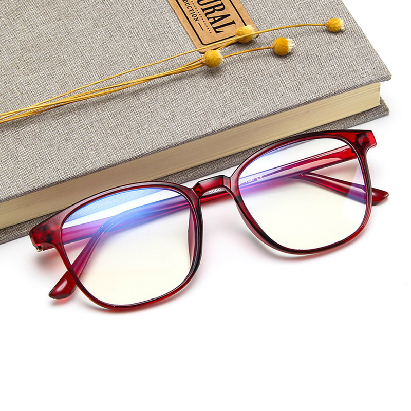 Retro mėlyni šviesūs akiniai vyrams Moterų mada Kompiuterio akinių rėmelis Mėlynas šviesą blokuojantis skaidrus rožinis plastikinis rėmelis