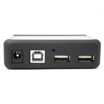 RYRA Издръжлив 7-портов високоскоростен USB 2.0 хъб 5V преносим мини сплитер конектор с базов адаптер захранване за компютър лаптоп таблет