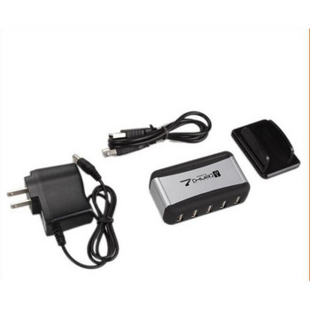 RYRA Ανθεκτικό 7 Port 7 Port Hi-Speed USB 2.0 Hub 5V Portable Mini Splitter Connector with Base Adapter Τροφοδοτικό για Tablet φορητού υπολογιστή