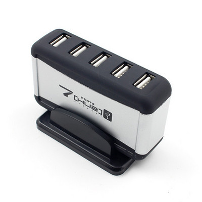 RYRA Durable 7 priključaka Hi-Speed USB 2.0 Hub 5V prijenosni mini razdjelnik konektor s osnovnim adapterom Napajanje za PC prijenosno računalo tablet