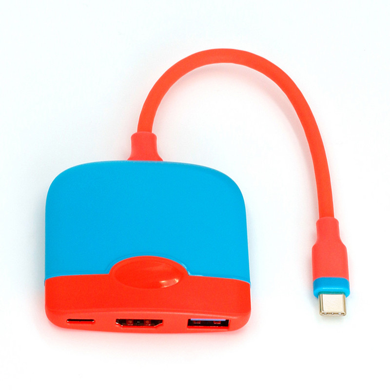 3 viename jungiklio prijungimo stotis Type-C į HDMI suderinamą PD įkrovimo stotelę USB3.0, skirtą Nintendo Switch