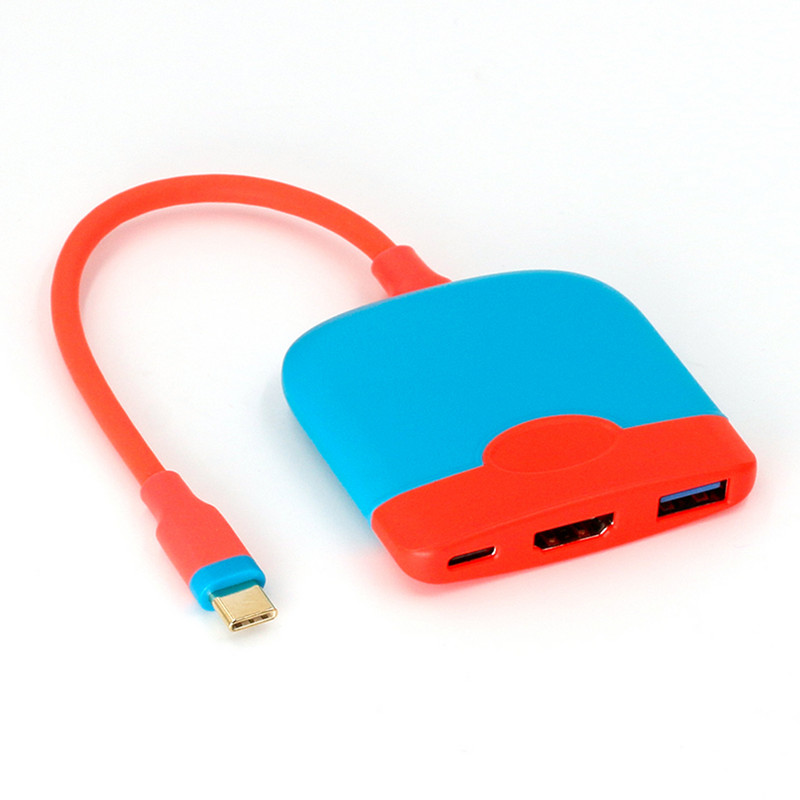 3 viename jungiklio prijungimo stotis Type-C į HDMI suderinamą PD įkrovimo stotelę USB3.0, skirtą Nintendo Switch