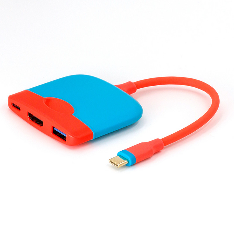 3 viename jungiklio prijungimo stotis Type-C į HDMI suderinamą PD įkrovimo stotelę USB3.0, skirtą Nintendo Switch
