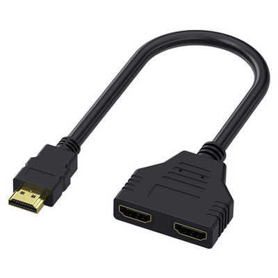 koncentratorius hdmi iki 2x hdmi 1 in 2 išvesties prijungimo stotis HD vaizdo signalo išvestis Adapteris kompiuteriui biuro nešiojamam kompiuteriui Projektorius TV Macbook