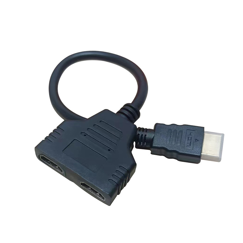 koncentratorius hdmi iki 2x hdmi 1 in 2 išvesties prijungimo stotis HD vaizdo signalo išvestis Adapteris kompiuteriui biuro nešiojamam kompiuteriui Projektorius TV Macbook