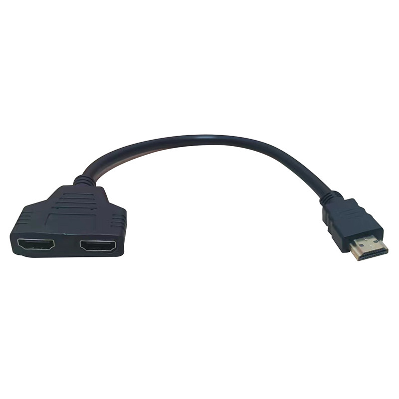 koncentratorius hdmi iki 2x hdmi 1 in 2 išvesties prijungimo stotis HD vaizdo signalo išvestis Adapteris kompiuteriui biuro nešiojamam kompiuteriui Projektorius TV Macbook