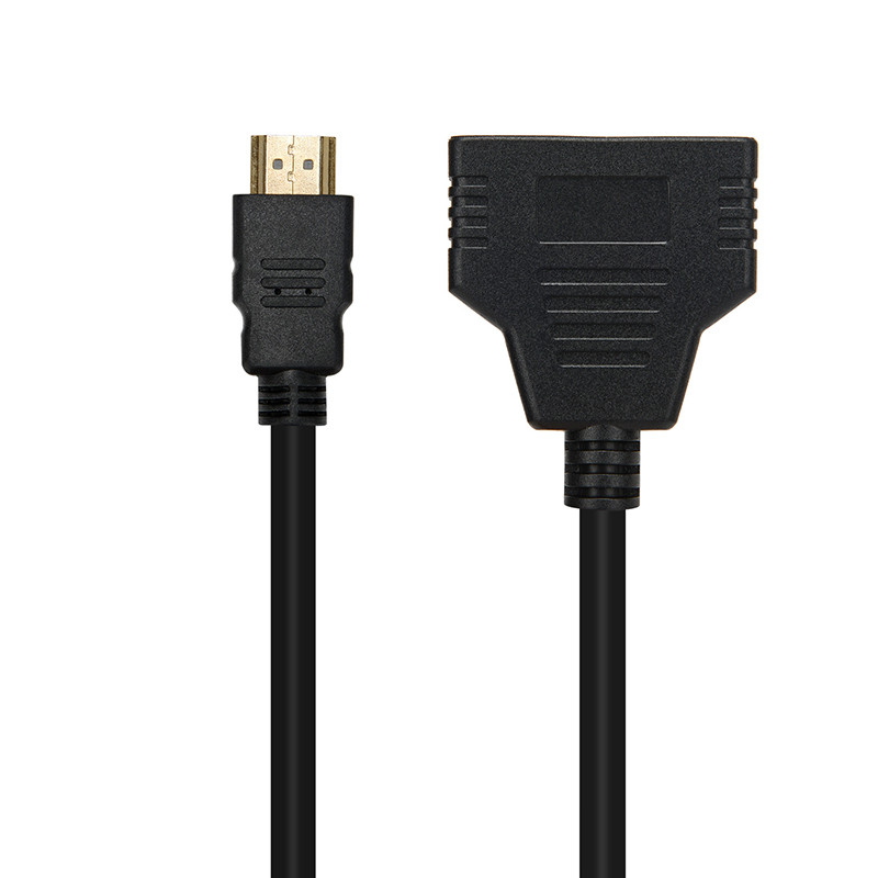 koncentratorius hdmi iki 2x hdmi 1 in 2 išvesties prijungimo stotis HD vaizdo signalo išvestis Adapteris kompiuteriui biuro nešiojamam kompiuteriui Projektorius TV Macbook