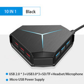 USB čvorište USB 3.0 čvorište USB razdjelnik Multi USB 2.0/3.0 čitač kartica Slušalice, utičnica za mikrofon 6 priključaka čvorište za prijenosno stolno računalo