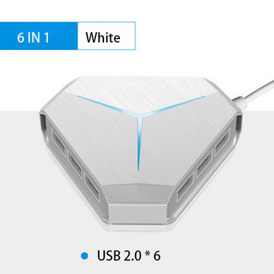 USB čvorište USB 3.0 čvorište USB razdjelnik Multi USB 2.0/3.0 čitač kartica Slušalice, utičnica za mikrofon 6 priključaka čvorište za prijenosno stolno računalo