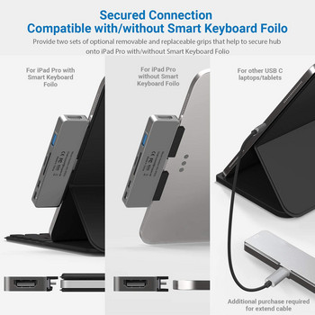 USB C адаптер за хъб за IPad Pro IPad Air MacBook ProAir 7/5/4 в 1 докинг станция с 4K HDMI USB-C PD SD/TF 3,5 мм аудио жак