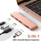 USB C Hub Type C Adapter Docking Station su 2 USB 3.0 TF SD Reader PD Thunderbolt 3 MacBook Pro Air M1 2020 2019 2018 2017 m.