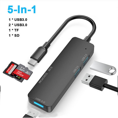 USB C šakotuvas, 10 viename C tipo šakotuvo adapteris su 1000M RJ45 Ethernet 4K HDMI VGA PD įkrovimo TF/SD lizdo garso ir vaizdo įrašas, skirtas MacBook Pro OTG