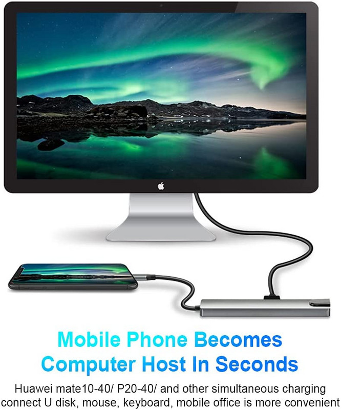 8 viename USB C šakotuvo doko stoties Type-C skirstytuvo adapteris su PD Charge RJ45 Ethernet 4K HDMI TF/SD kortele, skirta Macbook Air/Pro nešiojamajam kompiuteriui