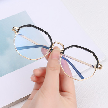 Винтидж очила против синя светлина Модни прости офис очила Метални рамки Оптично огледало Жени Мъже Прозрачни прозрачни очила
