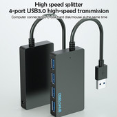 USB šakotuvas 3.0 kelių USB skirstytuvas 4 USB prievadas 3.0 2.0 skirtas Lenovo Macbook Pro kompiuterio šakotuvas USB 3 0 plėstuvas USB maitinimo adapteris