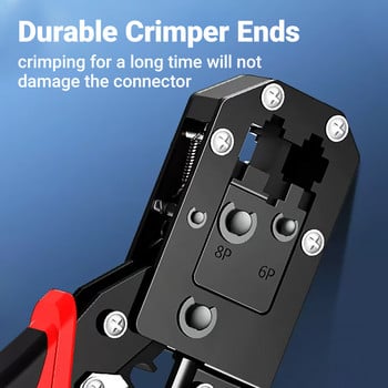Hoolnx RJ45 Crimping Tool RJ11 Crimp Ethernet Cable Crimper Cutter Stripper Plier 8P RJ45 6P RJ12 RJ11 for Modular Connector