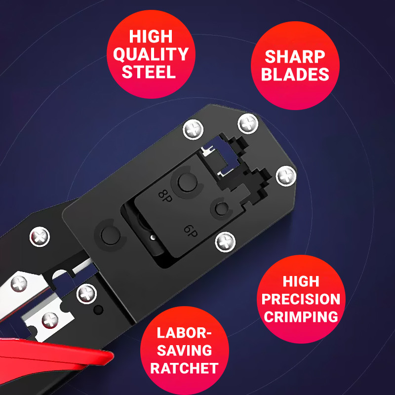 Hoolnx RJ45 pressimistööriist RJ11 Crimp Ethernet LAN-kaabli krimpsulõikuri eemaldaja tang 8P RJ45 6P RJ12 RJ11 moodulpistiku jaoks