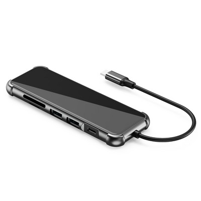 5 viename doko stoties USB šakotuvas 4K su HDMI suderinamas RJ45 SD TF kortelių skaitytuvas C tipo koncentratorius Adapterio skirstytuvas USB3.0 prijungimas