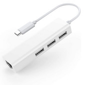 C tipo USB koncentratorius C tipo skirstytuvas USB C koncentratorius iki RJ45 tinklo plokštė 100M USB 2.0 šakotuvas, skirtas kompiuteriui nešiojamojo kompiuterio adapteris 4 prievadų doko stotis