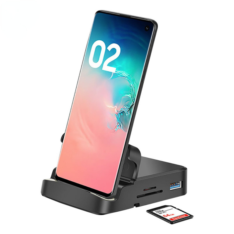 8 viename USB C HUB prijungimo stotelė Telefono įkrovimo stovas 4K HDMI C tipo HDMI dokas, skirtas MACBOOK PRO išmaniajam telefonui Samsung Ipad Huawei