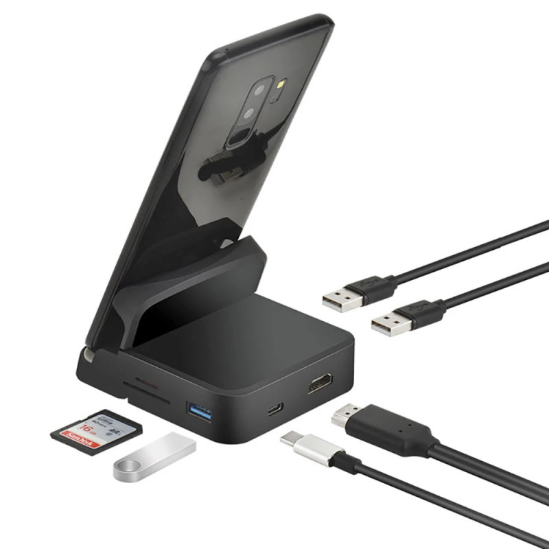8 viename USB C HUB prijungimo stotelė Telefono įkrovimo stovas 4K HDMI C tipo HDMI dokas, skirtas MACBOOK PRO išmaniajam telefonui Samsung Ipad Huawei