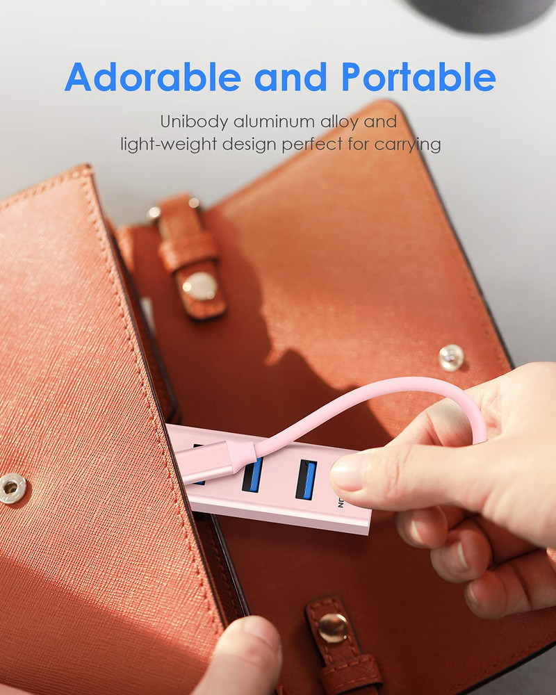 Lention USB C prijungimo stotelė USB 3.0 į USB A, skirta 2023–2016 m. MacBook Pro Mac Air Surface iPad Pro Chromebook Stabilus Drive C22s