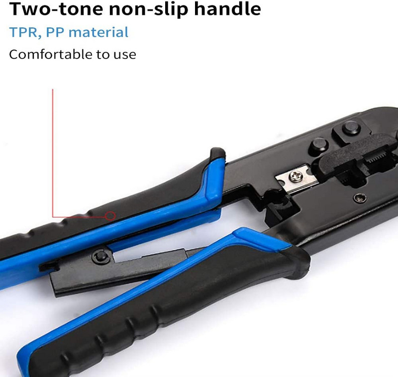 RJ45 pressimistööriist LAN-kaabel Cat5 Cat5e pressimistööriist RJ22, RJ11/RJ12 ja RJ45 jaoks, lõike- ja ribatööriist