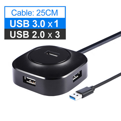 Multi USB HUB 3.0,4 Ports All In One Hub 2.0 3.0 Adapter Expander για σκληρούς δίσκους USB Flash Drive Πληκτρολόγιο επέκτασης προσαρμογέα ποντικιού