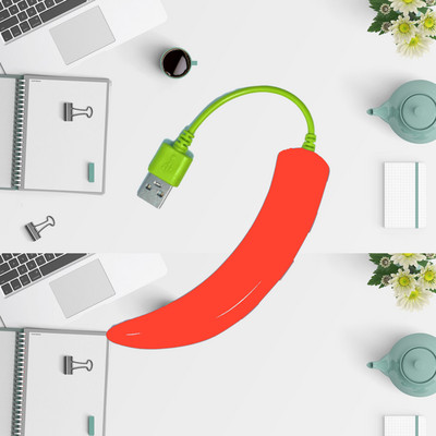 RUNBERRY USB 2.0 čvorište s 4 priključka, prijenosni razdjelnik Kreativni ekspander, simpatičan i zabavan dizajn u obliku mango paprike podržava PC Mac prijenosna računala