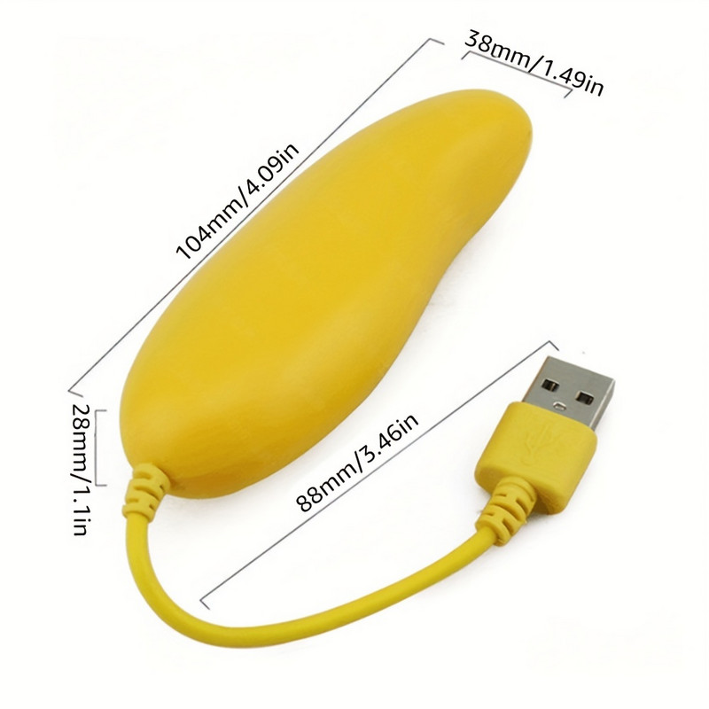 RUNBERRY USB 2.0 čvorište s 4 priključka, prijenosni razdjelnik Kreativni ekspander, simpatičan i zabavan dizajn u obliku mango paprike podržava PC Mac prijenosna računala