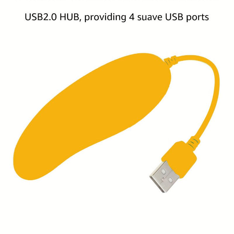 RUNBERRY USB 2.0 čvorište s 4 priključka, prijenosni razdjelnik Kreativni ekspander, simpatičan i zabavan dizajn u obliku mango paprike podržava PC Mac prijenosna računala