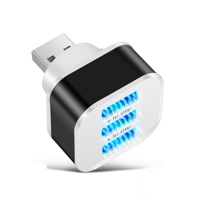 3 priključka USB 2.0 adapter Extender Prijenosni USB produžni punjač USB razdjelnik Mobilni s LED indikatorom Izdržljivo brzo punjenje