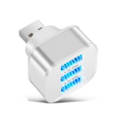 3 priključka USB 2.0 adapter Extender Prijenosni USB produžni punjač USB razdjelnik Mobilni s LED indikatorom Izdržljivo brzo punjenje