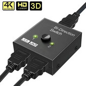 Su HDMI suderinamas skirstytuvas 4K jungiklis KVM dvikryptis 1x2/2x1 su HDMI suderinamas jungiklis 2 in 1 išvestis, skirtas PS4/3 TV dėžutės perjungiklio adapteriui
