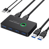 USB KVM jungiklis USB 3.0 2.0 jungiklis KVM jungiklis, skirtas Windows10 kompiuterio klaviatūra pelė spausdintuvas 2 kompiuteriai bendrinami 4 įrenginiai USB jungiklis