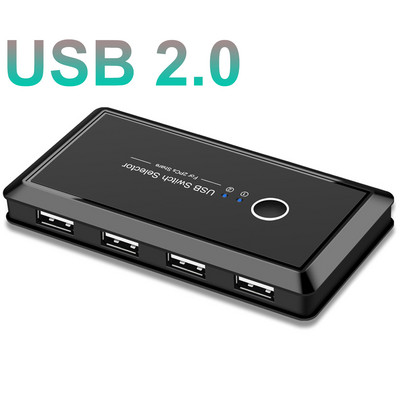 USB KVM jungiklis USB 3.0 2.0 jungiklis KVM jungiklis, skirtas Windows10 kompiuterio klaviatūra pelė spausdintuvas 2 kompiuteriai bendrinami 4 įrenginiai USB jungiklis